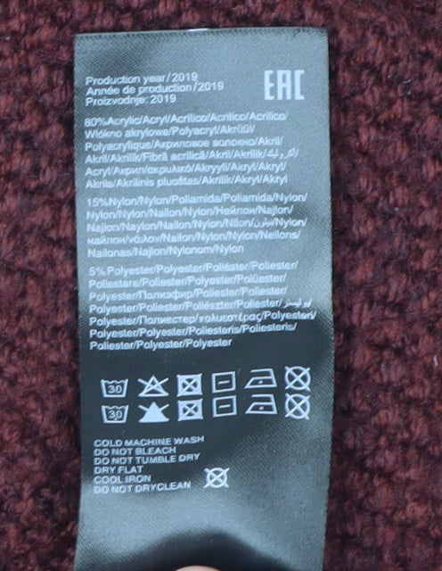 ONLY Women's Red Roll Neck Pullover Jumper Size L