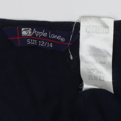 Apple Lane Women's Blue T-Shirt Size 12 Casual