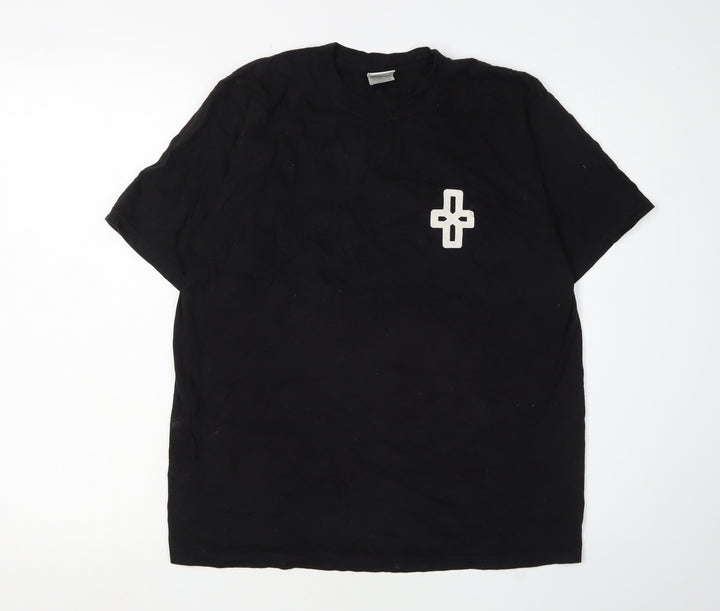 Russell Men's Black Angel Graphic T-Shirt, Size 12
