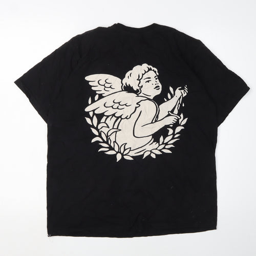 Russell Men's Black Angel Graphic T-Shirt, Size 12