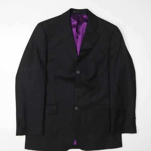 Scott & Taylor Men's Black Regular Fit Wool Suit Jacket 38R