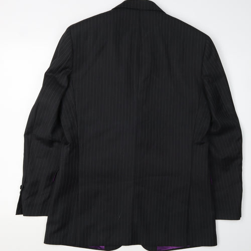 Scott & Taylor Men's Black Regular Fit Wool Suit Jacket 38R