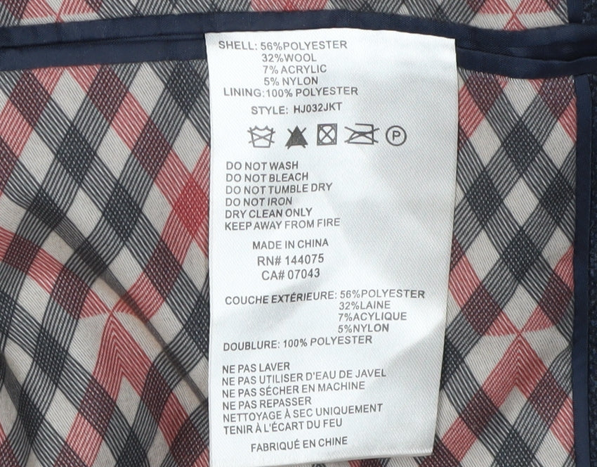 Harvey & Jones Men's Blue Blazer Size 46 Regular Fit