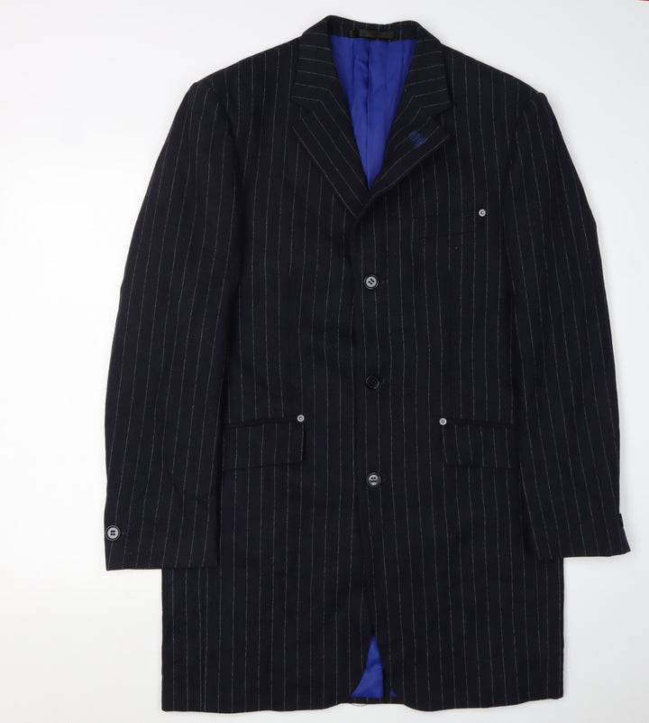 Parkes Men's Black Striped Blazer Medium Long