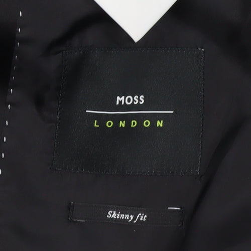Moss London Men's Black Slim Tuxedo Jacket 38L