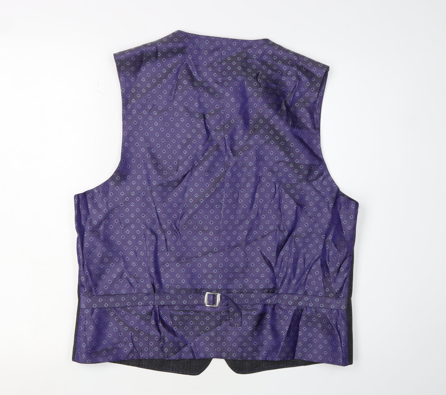 Ted Baker Men's Grey Check Wool Suit Waistcoat, Size 42R