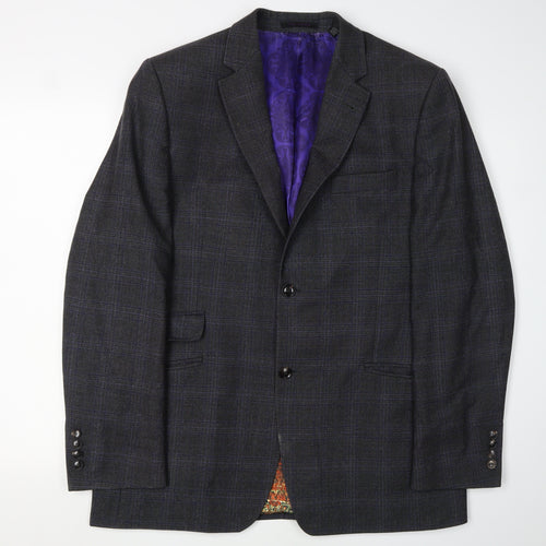 Ted Baker Men's Grey Check Blazer, Size 42R