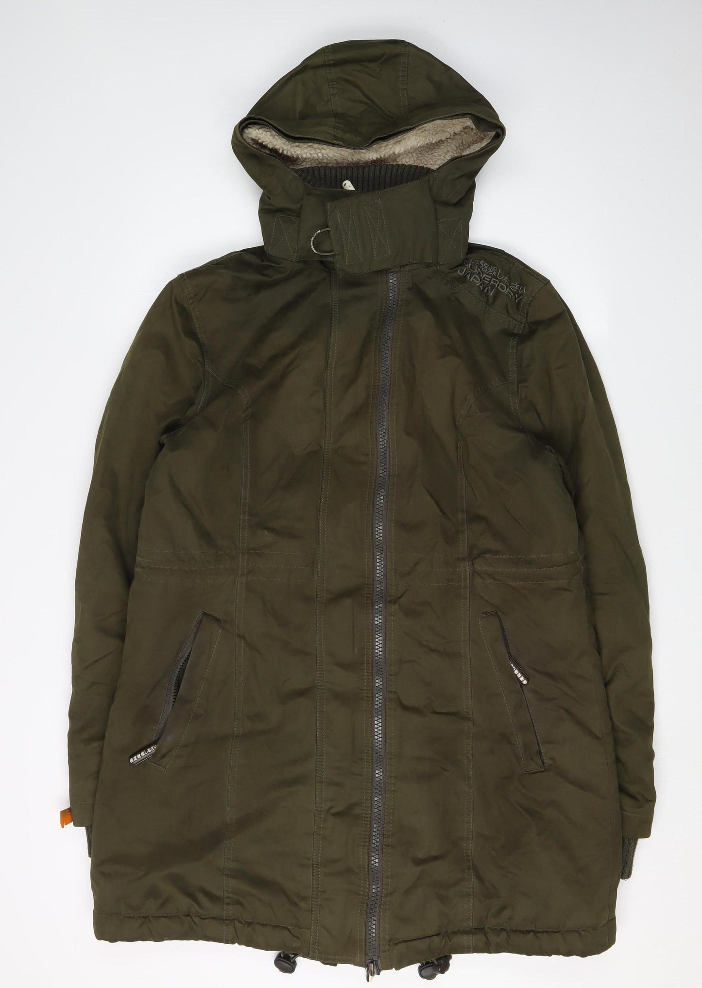 Superdry Women's Green Windbreaker Parka XL