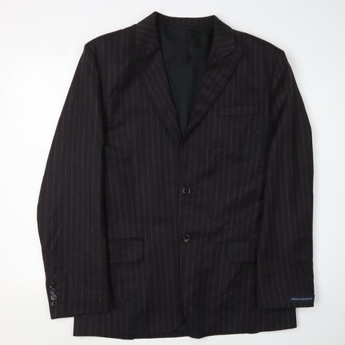 French Connection Men's Black Striped Blazer Size 42