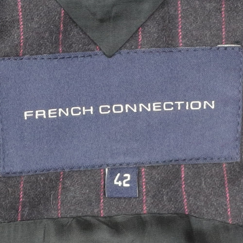 French Connection Men's Black Striped Blazer Size 42