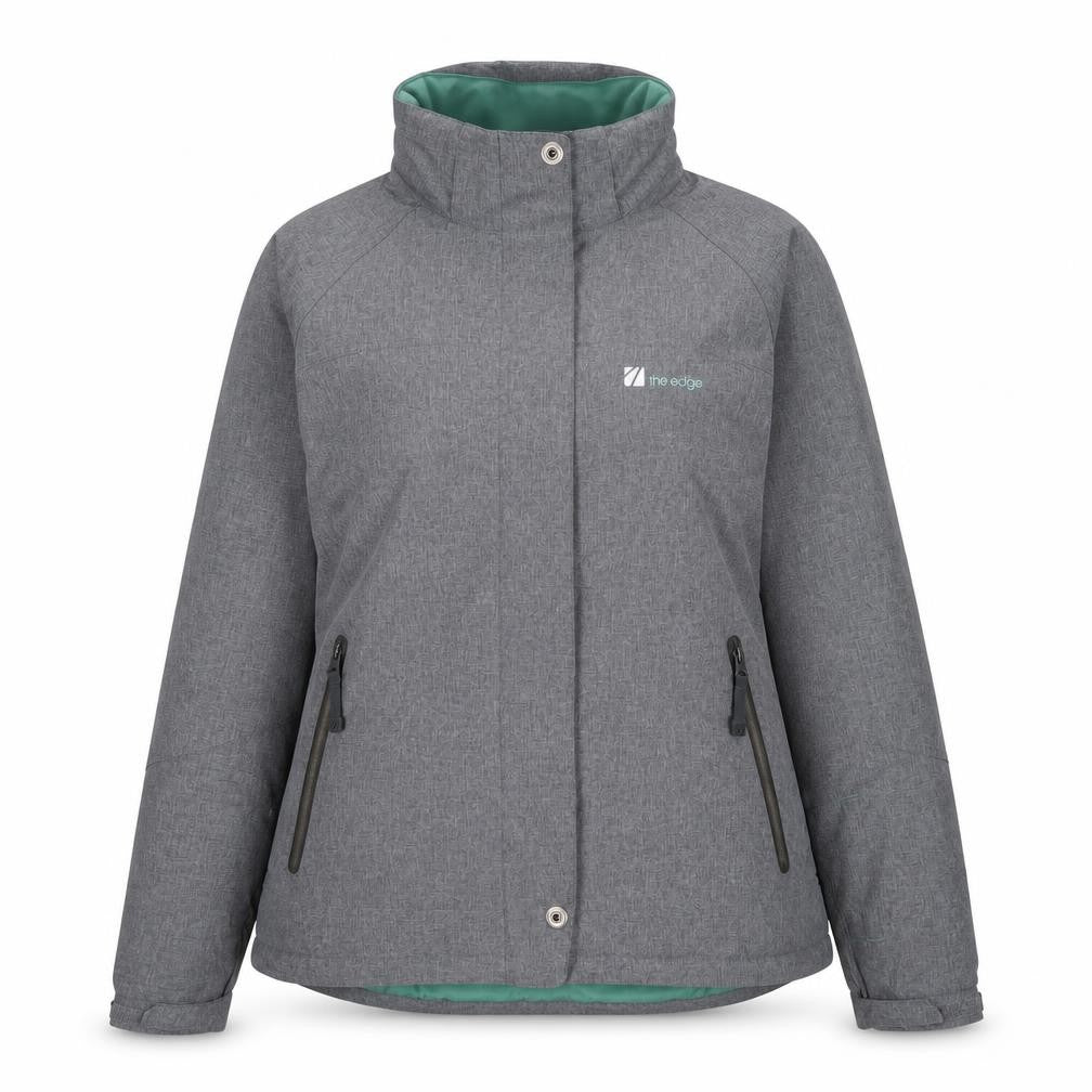 Front view of The Edge Women's Grey Polyester Jacket, size 16