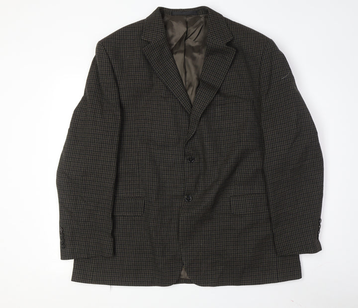 Marks and Spencer Men's Brown Check Blazer 44R