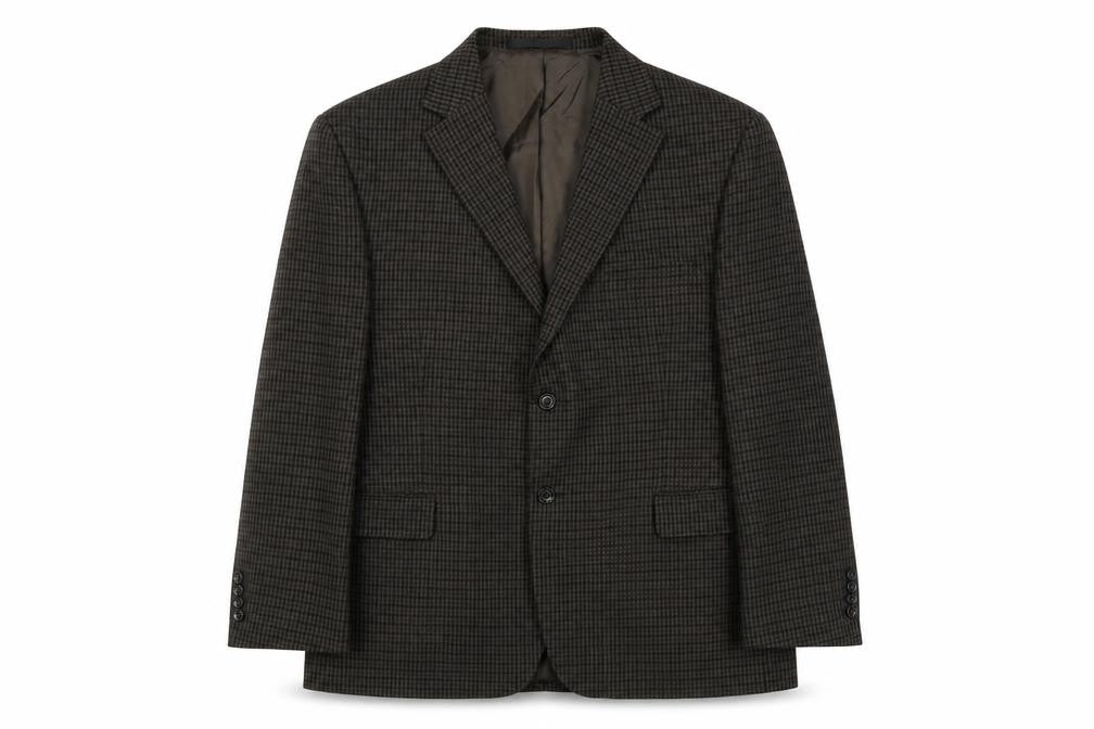 Front view of Marks & Spencer Men's Brown Check Blazer 44R