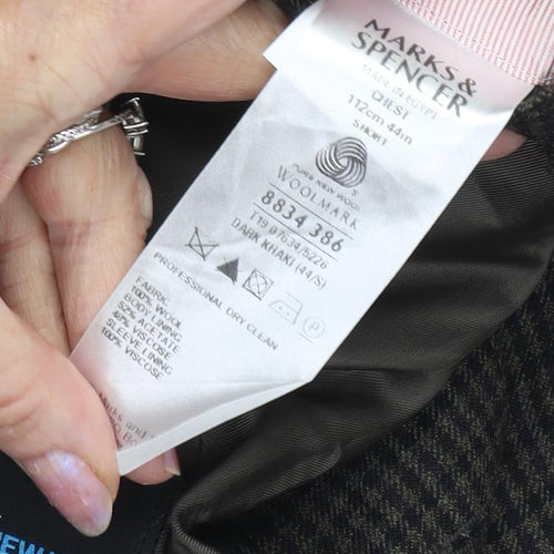 Marks and Spencer Men's Brown Check Blazer 44R