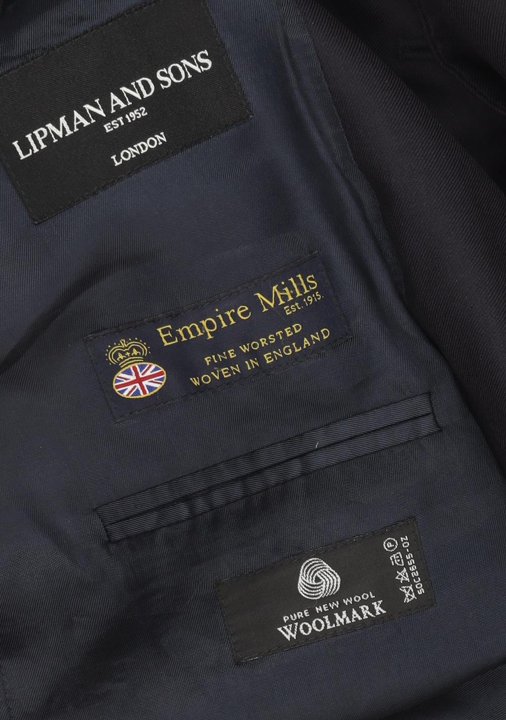 Lipman and Sons Men's Blue Blazer, Size 42R, Regular Fit