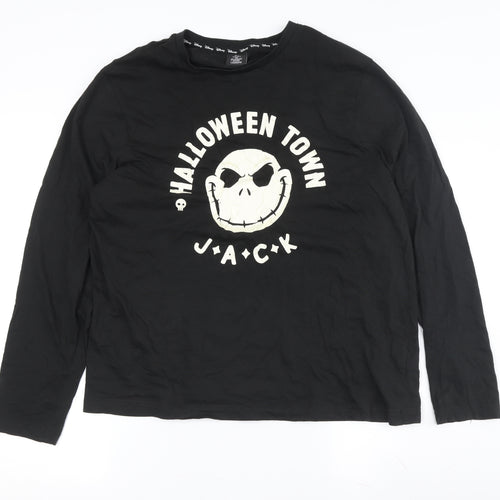 Disney Men's Black Jack Skellington Halloween T-Shirt M