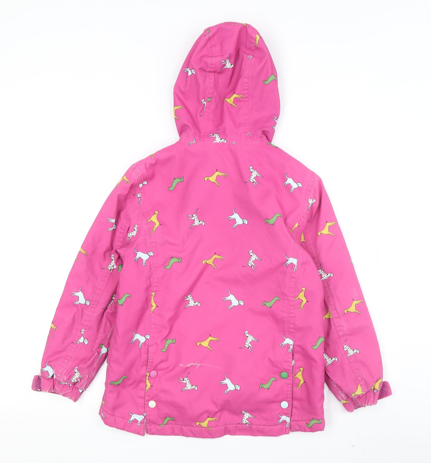 Joules Girls Pink Animal Print Parka Jacket Age 8
