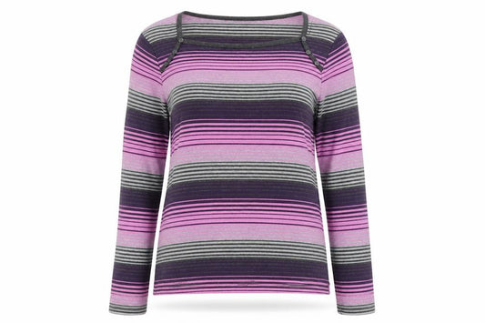 Front view of Maine New England Women's Multicoloured Striped T-Shirt, size 14
