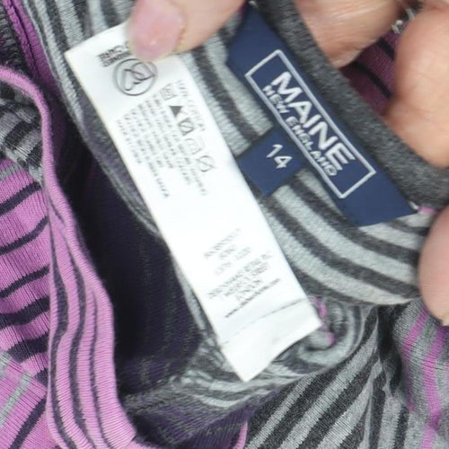 Maine Women's Multicoloured Striped T-Shirt Size 14