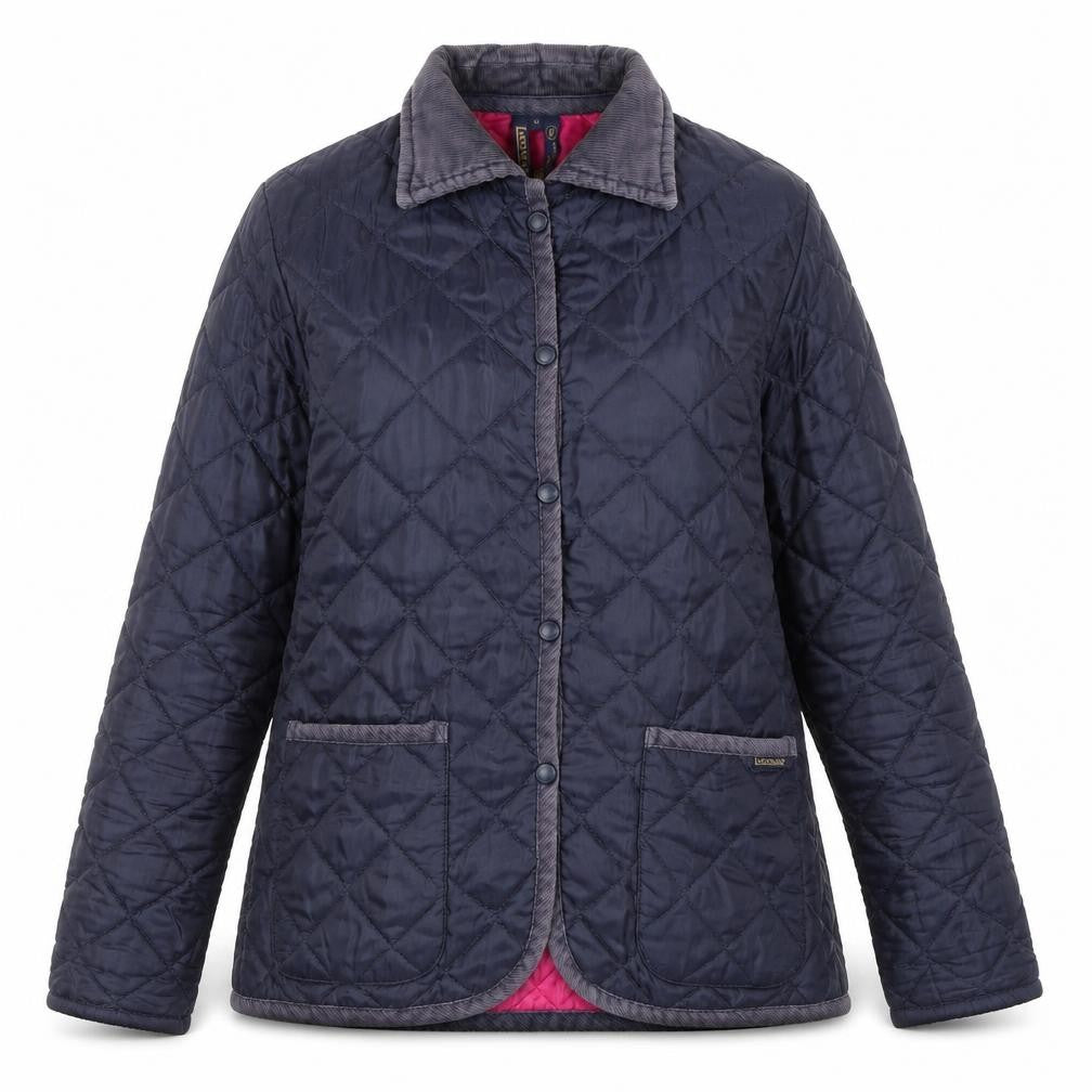 Front view of Lavenham Women's Black Quilted Jacket, size 10