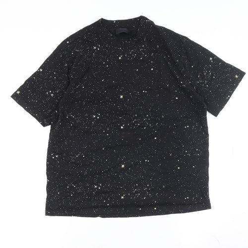Black Women's M Cotton Crew Neck T-Shirt