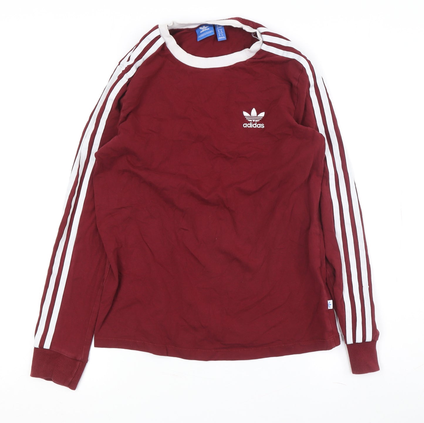 Adidas Unisex Red Cotton Long Sleeve Jersey M