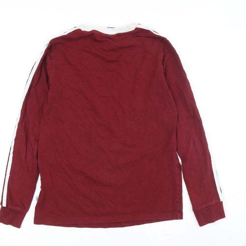 Adidas Unisex Red Cotton Long Sleeve Jersey M