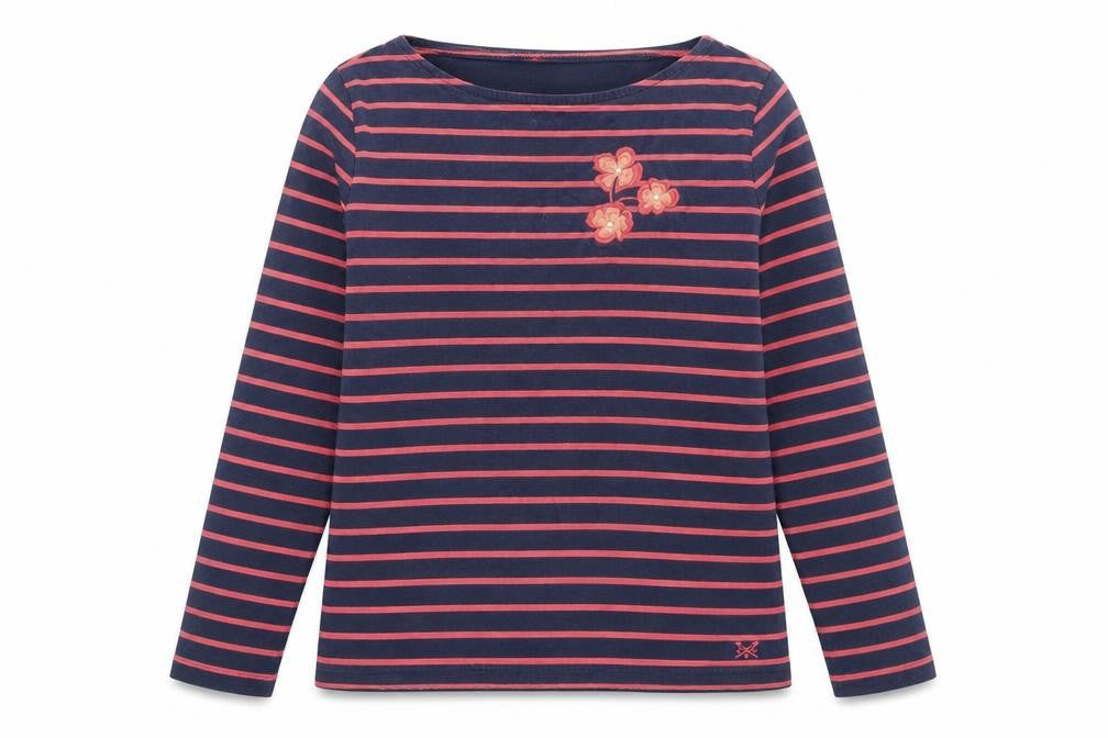 Front view of Crew Clothing Multicoloured Stripe T-Shirt, size 12