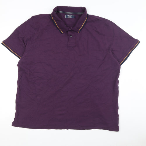 Maine Men's Purple 2XL Polo Shirt - Short Sleeve Cotton
