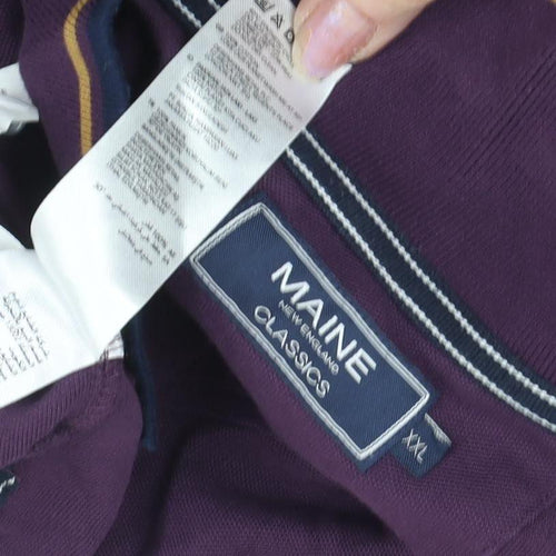 Maine Men's Purple 2XL Polo Shirt - Short Sleeve Cotton