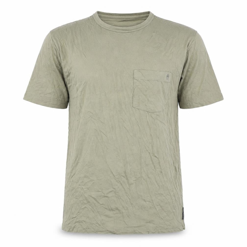 Front view of French Connection Men's Green Cotton T-Shirt L