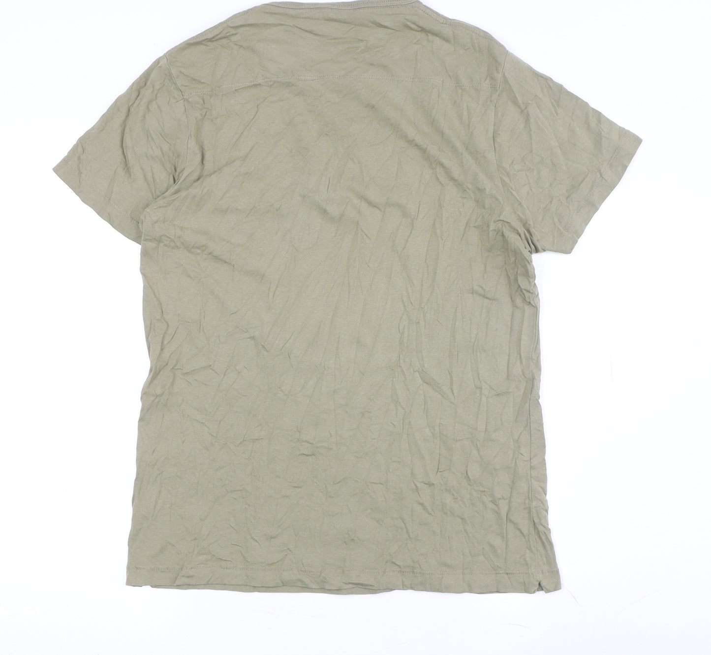 French Connection Men's Green Cotton T-Shirt L