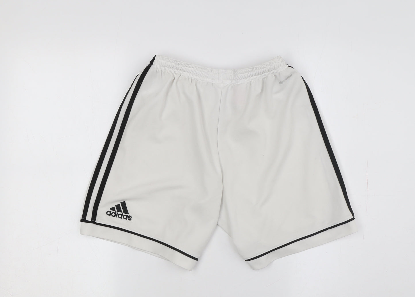 Adidas Boys White Athletic Shorts Size 13-14Y with Stripes