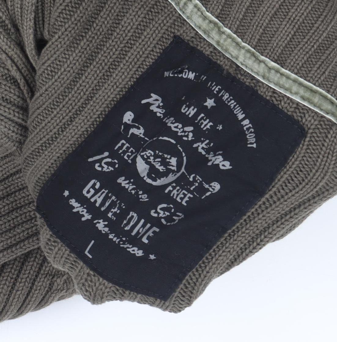 Skytex Co Men's Brown High Neck Cotton Henley Jumper