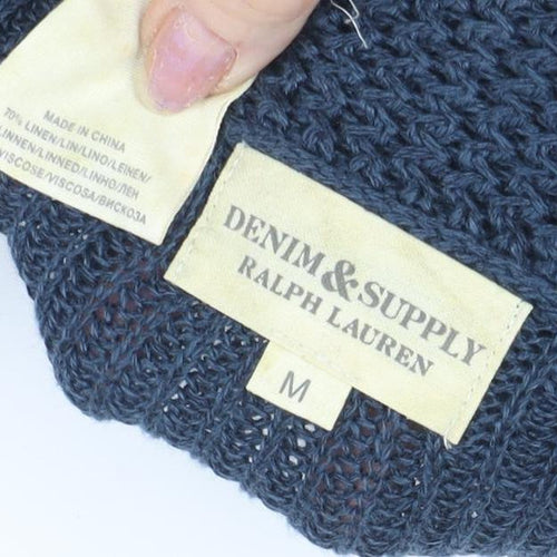 Ralph Lauren Women's Blue Cardigan Medium Knit