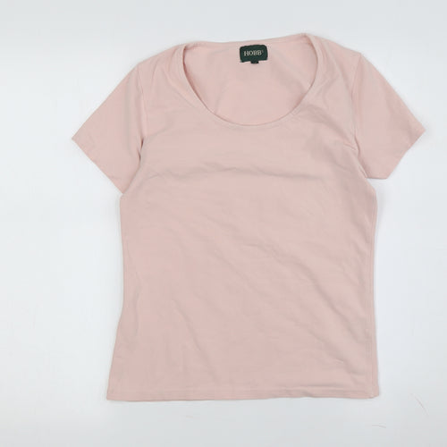 Hobbs Women's Pink T-Shirt Size 12 Basic Short Sleeve