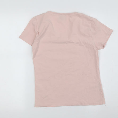 Hobbs Women's Pink T-Shirt Size 12 Basic Short Sleeve