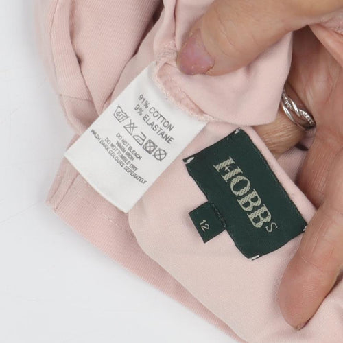 Hobbs Women's Pink T-Shirt Size 12 Basic Short Sleeve