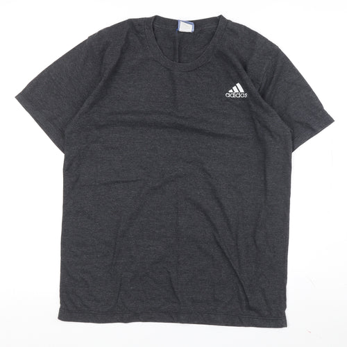 Adidas Men's Grey Short Sleeve T-Shirt Medium