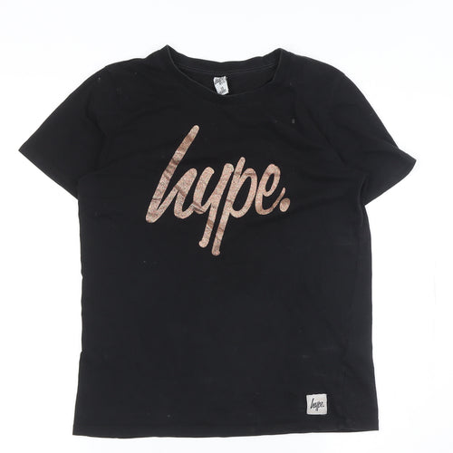 Hype Girls Black Graphic Print T-Shirt 13 Years