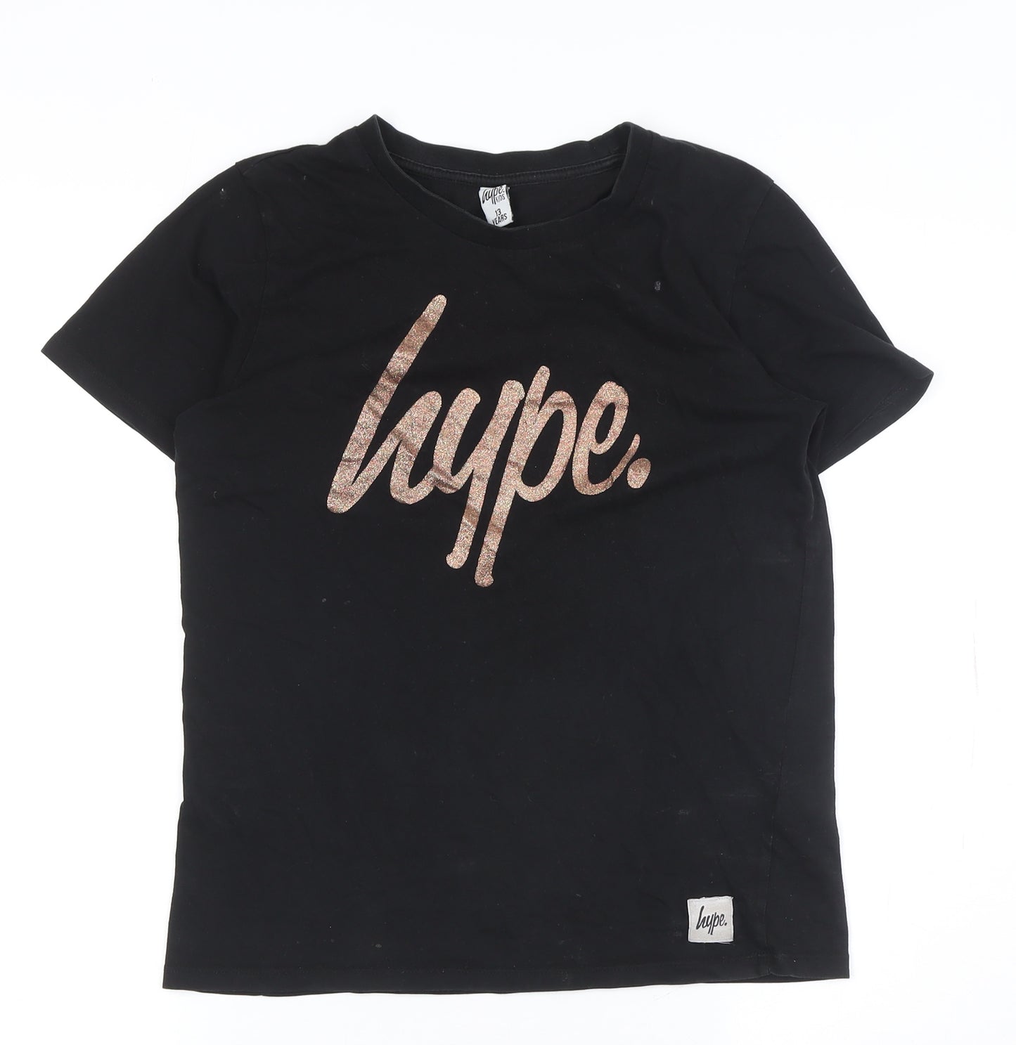 Hype Girls Black Graphic Print T-Shirt 13 Years