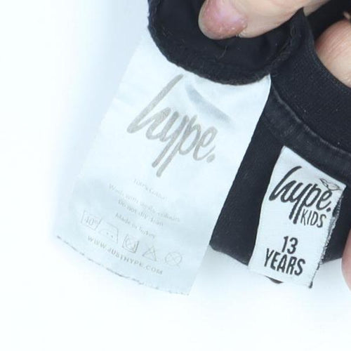 Hype Girls Black Graphic Print T-Shirt 13 Years