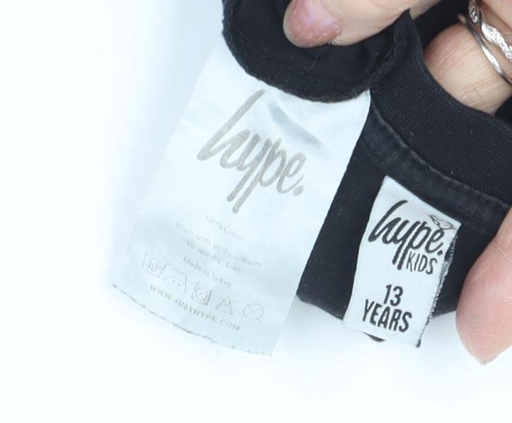 Hype Girls Black Graphic Print T-Shirt 13 Years