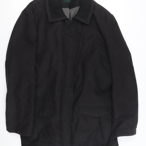 Greenwoods Men's Black Medium Coat, Classic Style