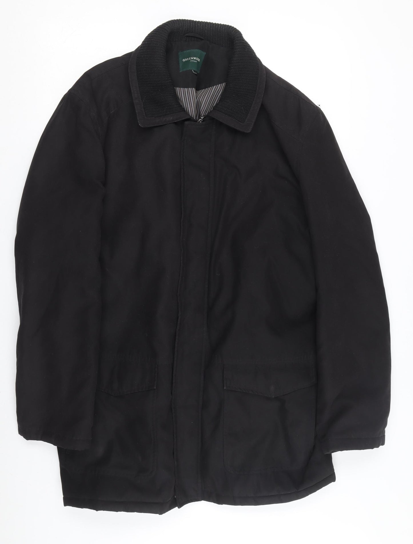 Greenwoods Men's Black Medium Coat, Classic Style