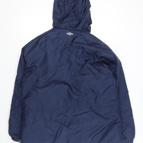 Umbro Men's Blue Parka Jacket L - Hooded Winter Sportswear
