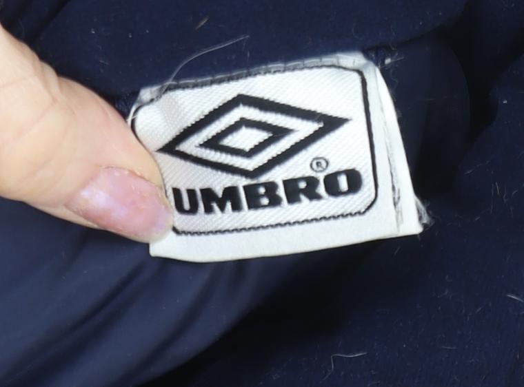 Umbro Men's Blue Parka Jacket L - Hooded Winter Sportswear