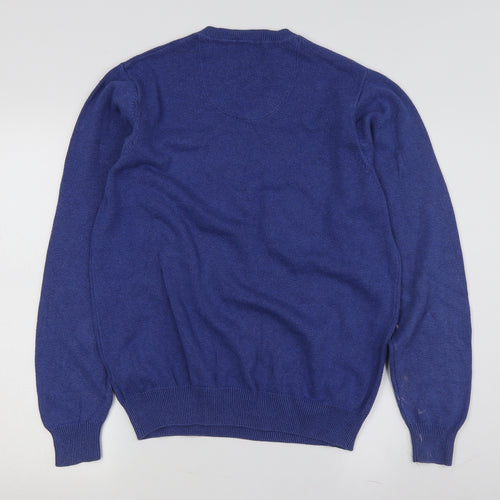 Blue Harbour Unisex Blue V-Neck Cotton Pullover Jumper M