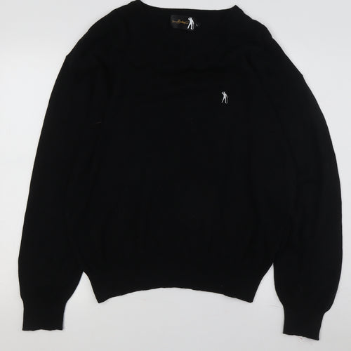 Sean Balketos Men's Black V-Neck Sweater - Size L