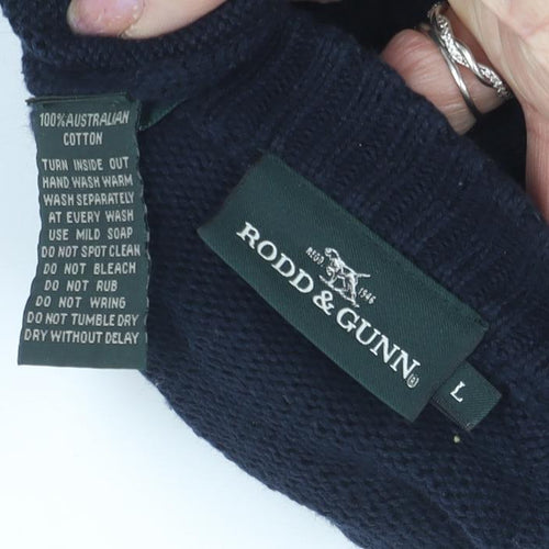 Rodd & Gunn Men's Black Cotton Pullover Jumper L